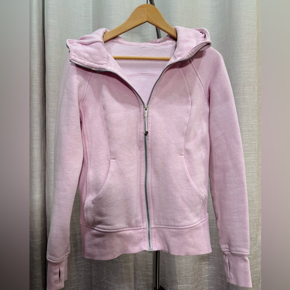 Lululemon Scuba Full zip Hoodie Heathered Meadowsweet Pink